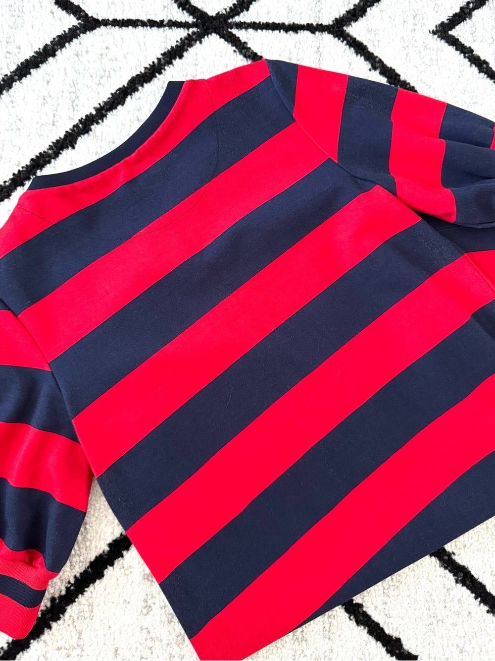 Ralph Lauren Red and navy Striped Midi Dress - Picture 6 of 7